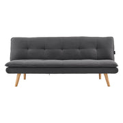 Darrahopens Furniture > Sofas Sarantino 3 Seater Linen Sofa Bed Couch Lounge Futon - Dark Grey