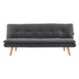 Darrahopens Furniture > Sofas Sarantino 3 Seater Linen Sofa Bed Couch Lounge Futon - Dark Grey