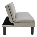 Darrahopens Furniture > Sofas Sarantino 3 Seater Modular Faux Linen Fabric Sofa Bed Couch Light Grey