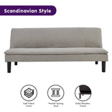 Darrahopens Furniture > Sofas Sarantino 3 Seater Modular Faux Linen Fabric Sofa Bed Couch Light Grey