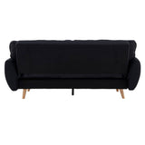 Darrahopens Furniture > Sofas Sarantino 3 Seater Modular Linen Fabric Sofa Bed Couch Futon Suite - Black