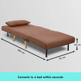 Darrahopens Furniture > Sofas Sarantino Adjustable Chair Single Sofa Bed Faux Linen - Brown