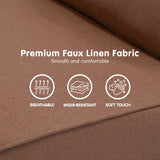 Darrahopens Furniture > Sofas Sarantino Adjustable Chair Single Sofa Bed Faux Linen - Brown