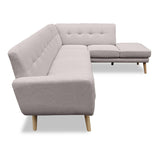 Darrahopens Furniture > Sofas Sarantino Faux Linen Corner Sofa Lounge L-shaped Chaise Light Grey