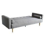Darrahopens Furniture > Sofas Sarantino Madison Sofa Bed Lounge Couch Futon Furniture Home Light Grey Linen Suite