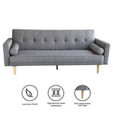 Darrahopens Furniture > Sofas Sarantino Madison Sofa Bed Lounge Couch Futon Furniture Home Light Grey Linen Suite