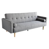 Darrahopens Furniture > Sofas Sarantino Madison Sofa Bed Lounge Couch Futon Furniture Home Light Grey Linen Suite