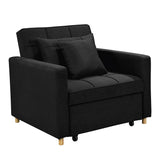 Darrahopens Furniture > Sofas Sarantino Suri 3-in-1 Convertible Lounge Chair Bed - Black