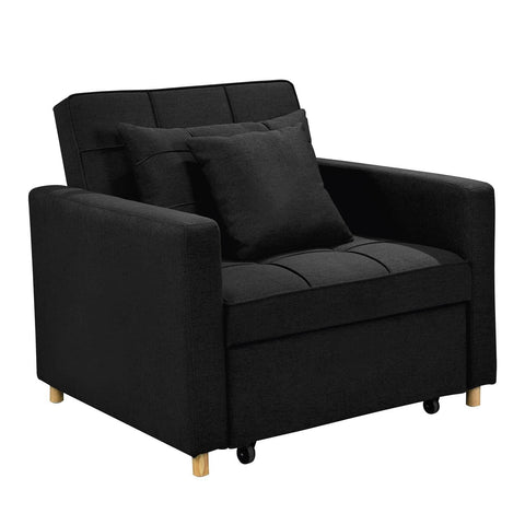 Darrahopens Furniture > Sofas Sarantino Suri 3-in-1 Convertible Lounge Chair Bed - Black