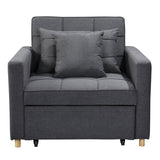 Darrahopens Furniture > Sofas Sarantino Suri 3-in-1 Convertible Lounge Chair Bed - Dark Grey