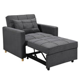 Darrahopens Furniture > Sofas Sarantino Suri 3-in-1 Convertible Lounge Chair Bed - Dark Grey