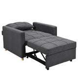 Darrahopens Furniture > Sofas Sarantino Suri 3-in-1 Convertible Lounge Chair Bed - Dark Grey