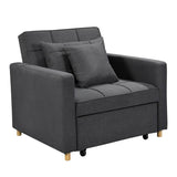 Darrahopens Furniture > Sofas Sarantino Suri 3-in-1 Convertible Lounge Chair Bed - Dark Grey