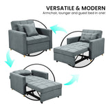 Darrahopens Furniture > Sofas Sarantino Suri 3-in-1 Convertible Sofa Chair Bed -  Airforce Blue
