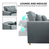 Darrahopens Furniture > Sofas Sarantino Suri 3-in-1 Convertible Sofa Chair Bed -  Airforce Blue