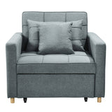 Darrahopens Furniture > Sofas Sarantino Suri 3-in-1 Convertible Sofa Chair Bed -  Airforce Blue