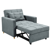 Darrahopens Furniture > Sofas Sarantino Suri 3-in-1 Convertible Sofa Chair Bed -  Airforce Blue