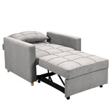 Darrahopens Furniture > Sofas Sarantino Suri 3-in-1 Convertible Sofa Chair Bed Lounger - Light Grey