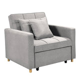 Darrahopens Furniture > Sofas Sarantino Suri 3-in-1 Convertible Sofa Chair Bed Lounger - Light Grey