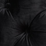 Darrahopens Furniture > Sofas Single Seater Black Sofa Classic Armchair Button Tufted in Velvet Fabric with Metal Legs