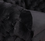 Darrahopens Furniture > Sofas Single Seater Black Sofa Classic Armchair Button Tufted in Velvet Fabric with Metal Legs