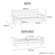 darrahopens Furniture > Sofas Sofa Bed 3 Seater Button Tufted Lounge Set for Living Room Couch in Fabric Grey Colour