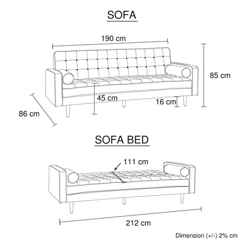 darrahopens Furniture > Sofas Sofa Bed 3 Seater Button Tufted Lounge Set for Living Room Couch in Fabric Grey Colour