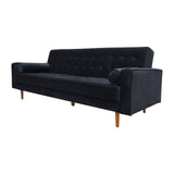 darrahopens Furniture > Sofas Sofa Bed 3 Seater Button Tufted Lounge Set for Living Room Couch in Velvet Black Colour