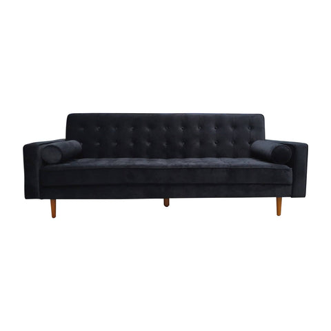 darrahopens Furniture > Sofas Sofa Bed 3 Seater Button Tufted Lounge Set for Living Room Couch in Velvet Black Colour