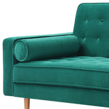 darrahopens Furniture > Sofas Sofa Bed 3 Seater Button Tufted Lounge Set for Living Room Couch in Velvet Green Colour