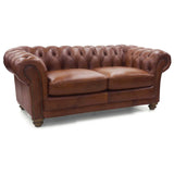 Darrahopens Furniture > Sofas Sonny 2.5 Seater Genuine Leather Sofa Chestfield Lounge Couch - Butterscotch