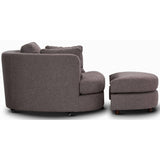 Darrahopens Furniture > Sofas Sunshine Single Sofa Love Chair Fabric Swivel Armchair Ottoman Set - Grey