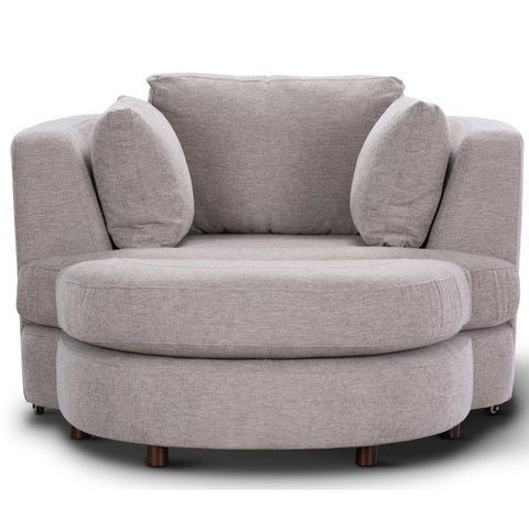 Darrahopens Furniture > Sofas Sunshine Single Sofa Love Chair Fabric Swivel Armchair Ottoman Set - Steel