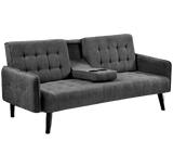 Darrahopens Furniture > Sofas The New Yorker - Small Sofa Bed 3 Seat Lounge Set Sectional With Cup - Grey