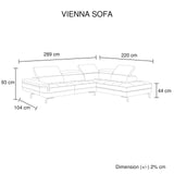 Darrahopens Furniture > Sofas Vienna Sofa Faux Leather 5 Seater Grey