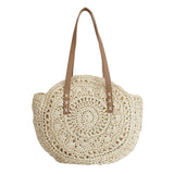 darrahopens Gift & Novelty > Bags Round Straw Beach Bag Natural