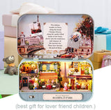 darrahopens Gift & Novelty > Fashion Box Theatre Doll House Furniture Miniature, 1:24 Dollhouse Kit for Kids (Roaming in Paris)