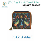 Darrahopens Gift & Novelty > Fashion PIP Studio Flirting Birds Dark Blue Square Wallet