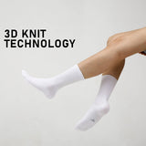 darrahopens Gift & Novelty > Fashion Rexy 5 Pack Medium White 3D Seamless Crew Socks Slim Breathable