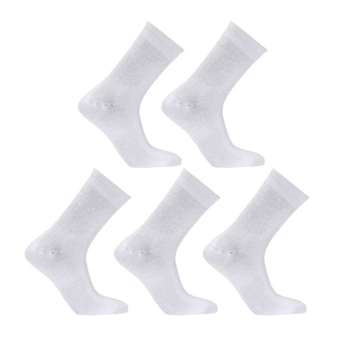 darrahopens Gift & Novelty > Fashion Rexy 5 Pack Medium White 3D Seamless Crew Socks Slim Breathable