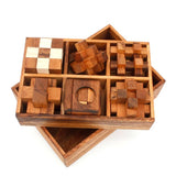 Darrahopens Gift & Novelty > Games 12 Puzzle Brain teaser interlocking wooden Puzzle set in a Deluxe Gift Box -for kids or adults