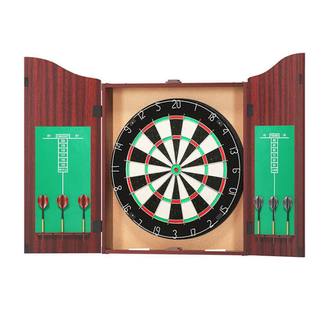 Darrahopens Gift & Novelty > Games 18" Dartboard Cabinet Set Professional Dartboard Wood Classic Game Party Sport