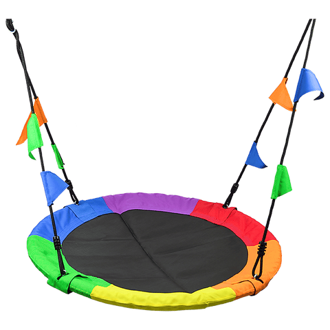darrahopens Gift & Novelty > Games 1m Tree Swing in Multi-Color Rainbow Kids Indoor/Outdoor Round Mat Saucer Swing