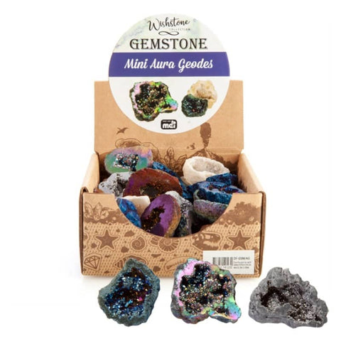 Darrahopens Gift & Novelty > Games Gemstone Mini Aura Geode (SENT AT RANDOM)