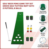 darrahopens Gift & Novelty > Games Golf Beer Pong Game Toy Set Green Golf Putting Matt with 2 Putters, 6 Balls