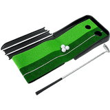 darrahopens Gift & Novelty > Games Indoor Practice Putting Green 2.5m Mat Inclined Ball Return Fake Grass 2 Holes