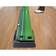 darrahopens Gift & Novelty > Games Indoor Practice Putting Green 2.5m Mat Inclined Ball Return Fake Grass 2 Holes