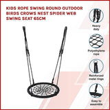 darrahopens Gift & Novelty > Games Kids Rope Swing Round Outdoor Birds Crows Nest Spider Web Swing Seat 65cm