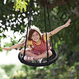 darrahopens Gift & Novelty > Games Kids Rope Swing Round Outdoor Birds Crows Nest Spider Web Swing Seat 65cm