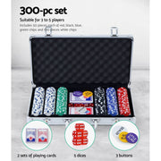 darrahopens Gift & Novelty > Games Poker Chip Set 300PC Chips TEXAS HOLD'EM Casino Gambling Dice Cards